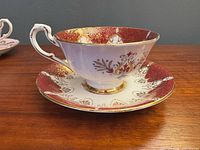 Side view of Paragon teacup on saucer