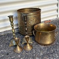 front view of all six brass pieces