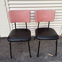 Front view of both chairs showing upholstery and frames