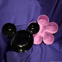Both melamine bowls side by side on purple cloth
