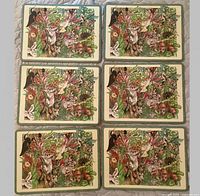 Front view showing all six matching placemats and design