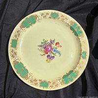 front view of floral porcelain platter