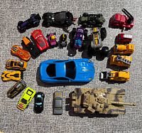 Overhead view showing full assortment arranged in semicircle