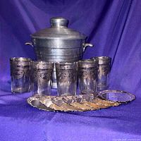 Group shot showing ice bucket, glasses, coasters