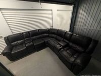 Full sectional assembled, showing layout and upholstery