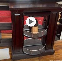 Open side door revealing interior rotating shelves