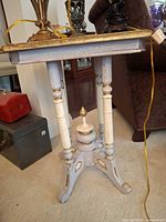 Full view of painted wooden side table