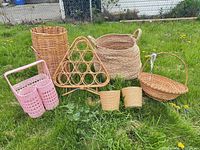 Group shot of all baskets on grass