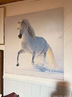 Full view of square canvas print on wall