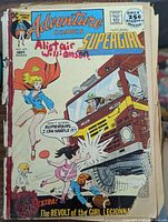 Front cover showing title, issue number, price, visible writing, damage