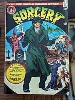 Front cover of Sorcery comic issue #8 showing title, publisher, price and cover art