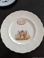 Front of 1939 Solian Ware royal visit commemorative plate