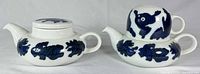 Two model 653 porcelain teapot pieces side by side showing overall form and decoration