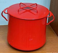 Dutch oven with lid in place, showing overall form and color