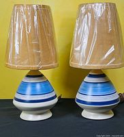 Front view of both lamps with shades