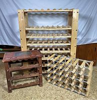 Front view showing all three wine racks together