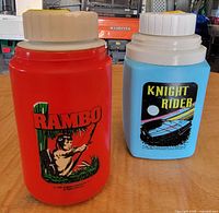 Front view of both thermoses side by side
