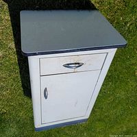 Front top view of metal cabinet