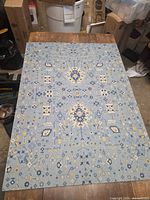 Full view of patterned chair mat surface