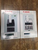 Front view of both Canon calculator boxes