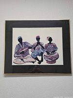 Full view of framed print on wall