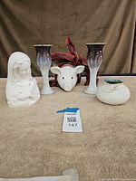 Group shot showing all five ceramic items