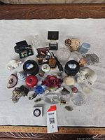 Overhead view of entire assortment on towel