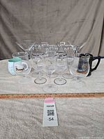 Group shot showing all glassware and mugs