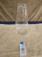 Front view of clear Polish crystal vase