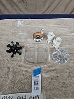 All items laid out on towel for overview