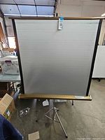 Full view of Radiant Champion projector screen on tripod stand