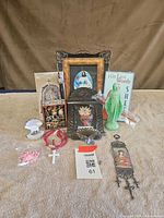 Group shot of all religious items on table