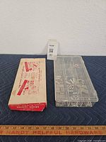 Overall view of Shannon box and clear organizer on surface