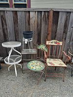 Group shot of all outdoor furniture pieces
