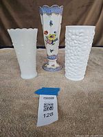 Front view of all three vases