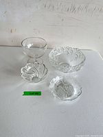 All four clear glass bowls arranged together