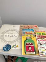 Overview of all memorabilia items on table