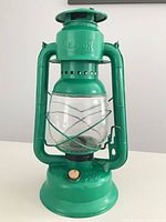 Front view of green Beacon hurricane lantern