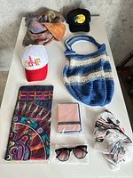 Group shot of all eight items laid out on table