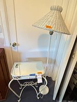 Side table and floor lamp overall view