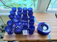 Group view of entire cobalt blue glass set
