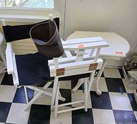 Side table and director’s chair together