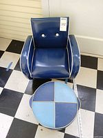 Front view of chair and ottoman together