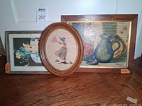 Front view of all three framed artworks