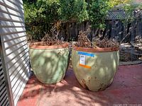 both matching planters side by side outdoors