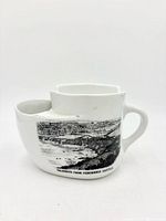 Side view showing transfer printed coastal scene and overall form
