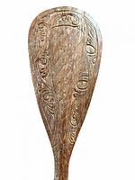 Close-up of carved blade detailing