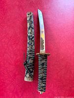 Sword and scabbard separated to show blade and handle detail
