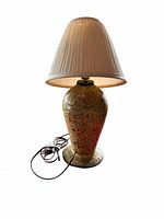 Full view of lamp with shade and cord