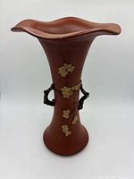 Front view of Roseville Apple Blossom vase